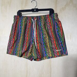 PacSun Swim Trunks L Multicolor Tribal Pattern Beach Shorts Drawstring